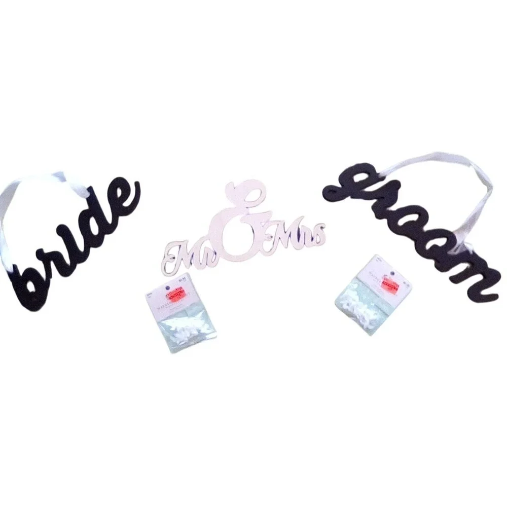 Wedding Decor Bride Groom Mr. & Mrs.‎ Photo Frame Embellishments Bridal Set